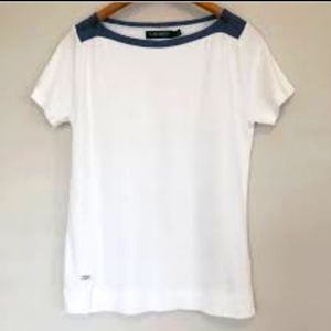 Lauren Ralph Lauren Style Short Sleeve size medium Blue and White